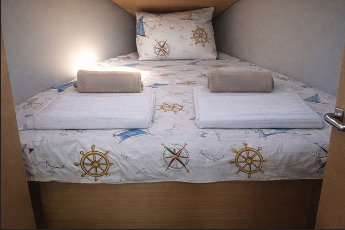 Cabin on Ares1, a Dufour 360 GL sailboat at Marmaris, Turkey
