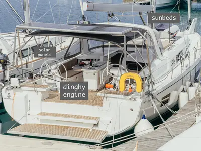 Deck of ZIA, a Beneteau Oceanis 46.1 sailboat at Grad Šibenik, Croatia
