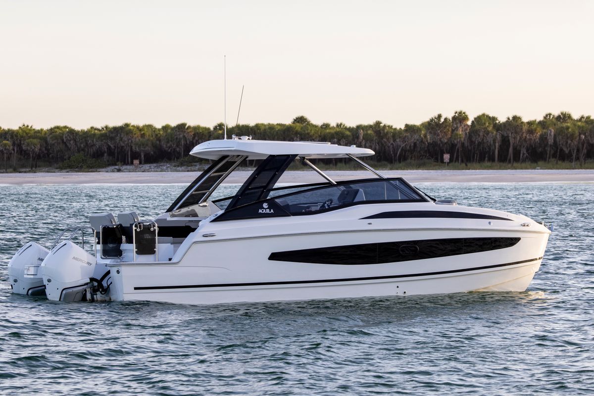 Exterior view of BATCAT, a Aquila Yachts Aquila 32 Sport catamaran at Ajaccio, France