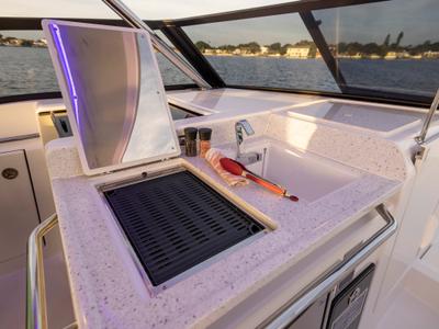 Deck of BATCAT, a Aquila Yachts Aquila 32 Sport catamaran at Ajaccio, France