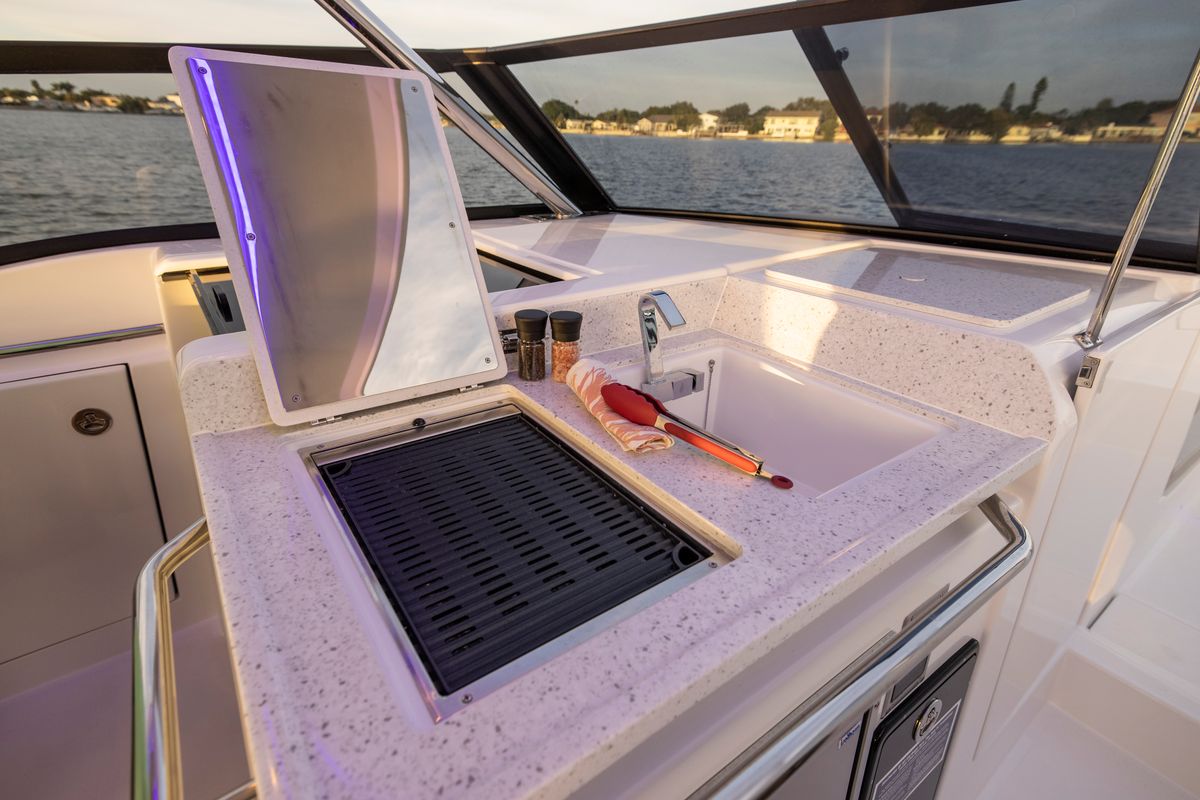 Deck of BATCAT, a Aquila Yachts Aquila 32 Sport catamaran at Ajaccio, France