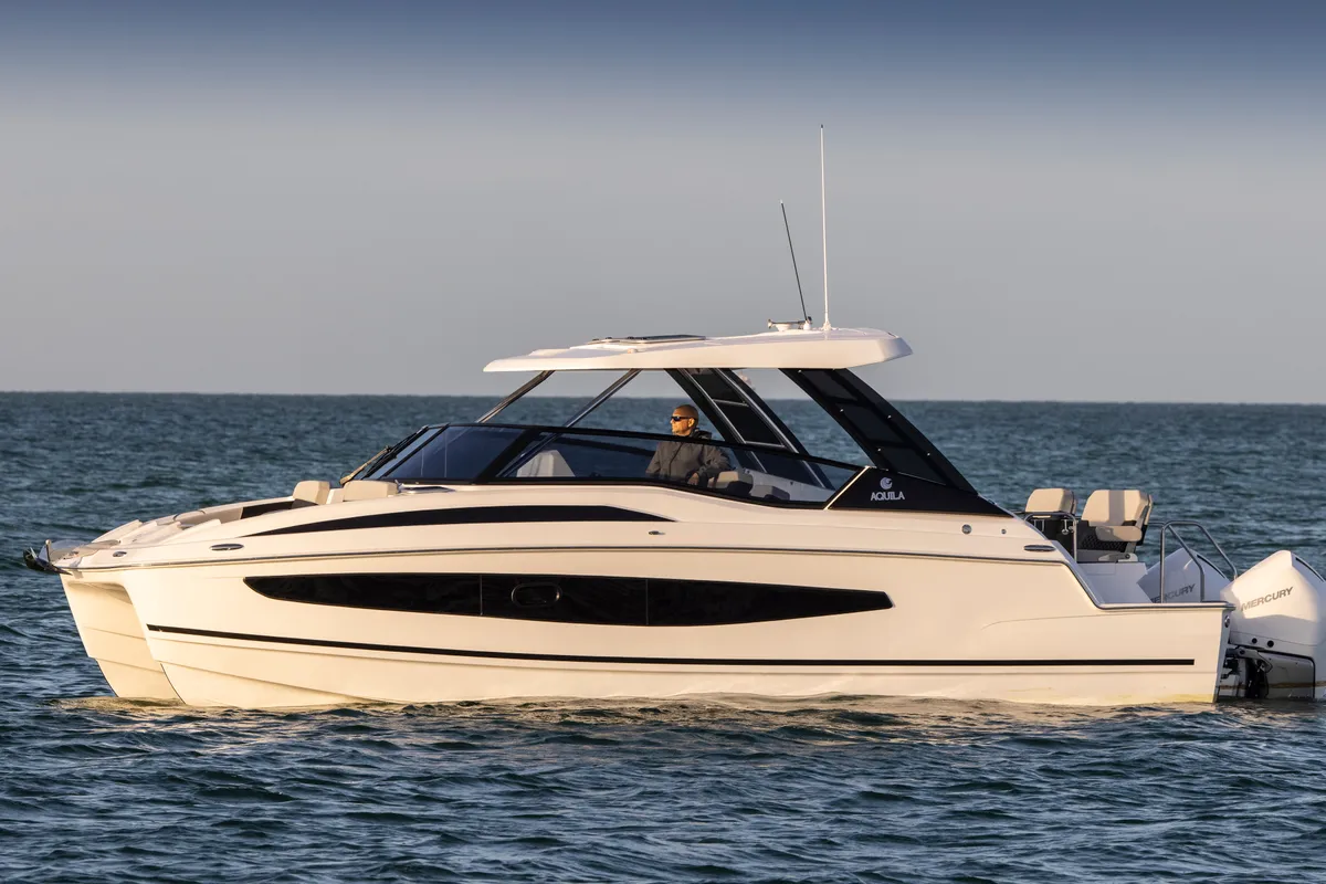 Exterior view of BATCAT, a Aquila Yachts Aquila 32 Sport catamaran at Ajaccio, France