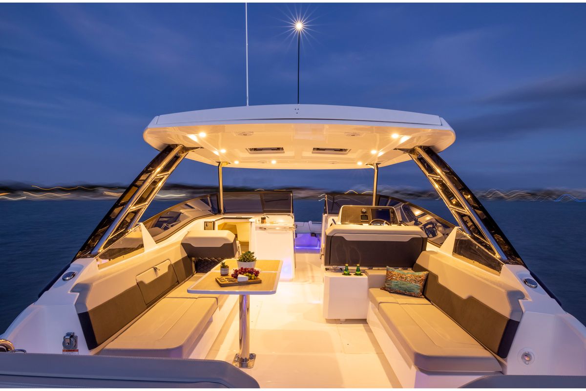 Deck of BATCAT, a Aquila Yachts Aquila 32 Sport catamaran at Ajaccio, France