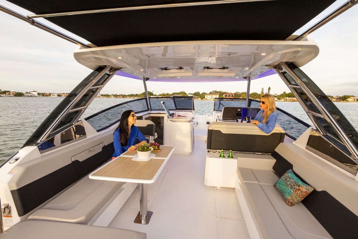 Deck of BATCAT, a Aquila Yachts Aquila 32 Sport catamaran at Ajaccio, France
