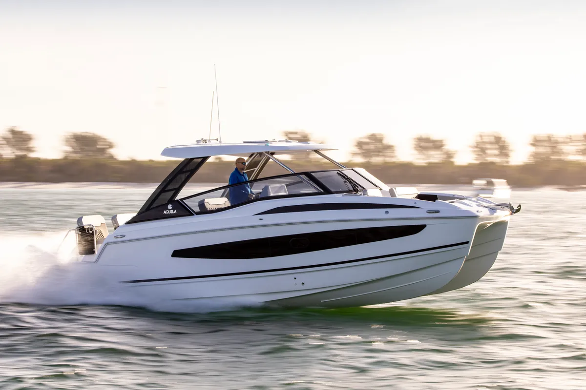 Exterior view of BATCAT, a Aquila Yachts Aquila 32 Sport catamaran at Ajaccio, France