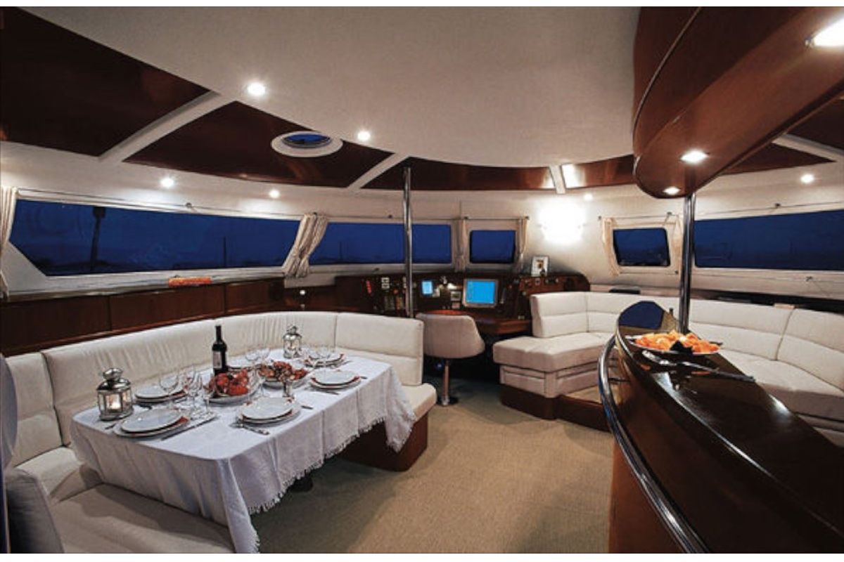 Cockpit of Whale, a Fountaine Pajot Eleuthera 60 catamaran at Palermo, Italy
