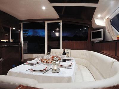 Salon of Whale, a Fountaine Pajot Eleuthera 60 catamaran at Palermo, Italy