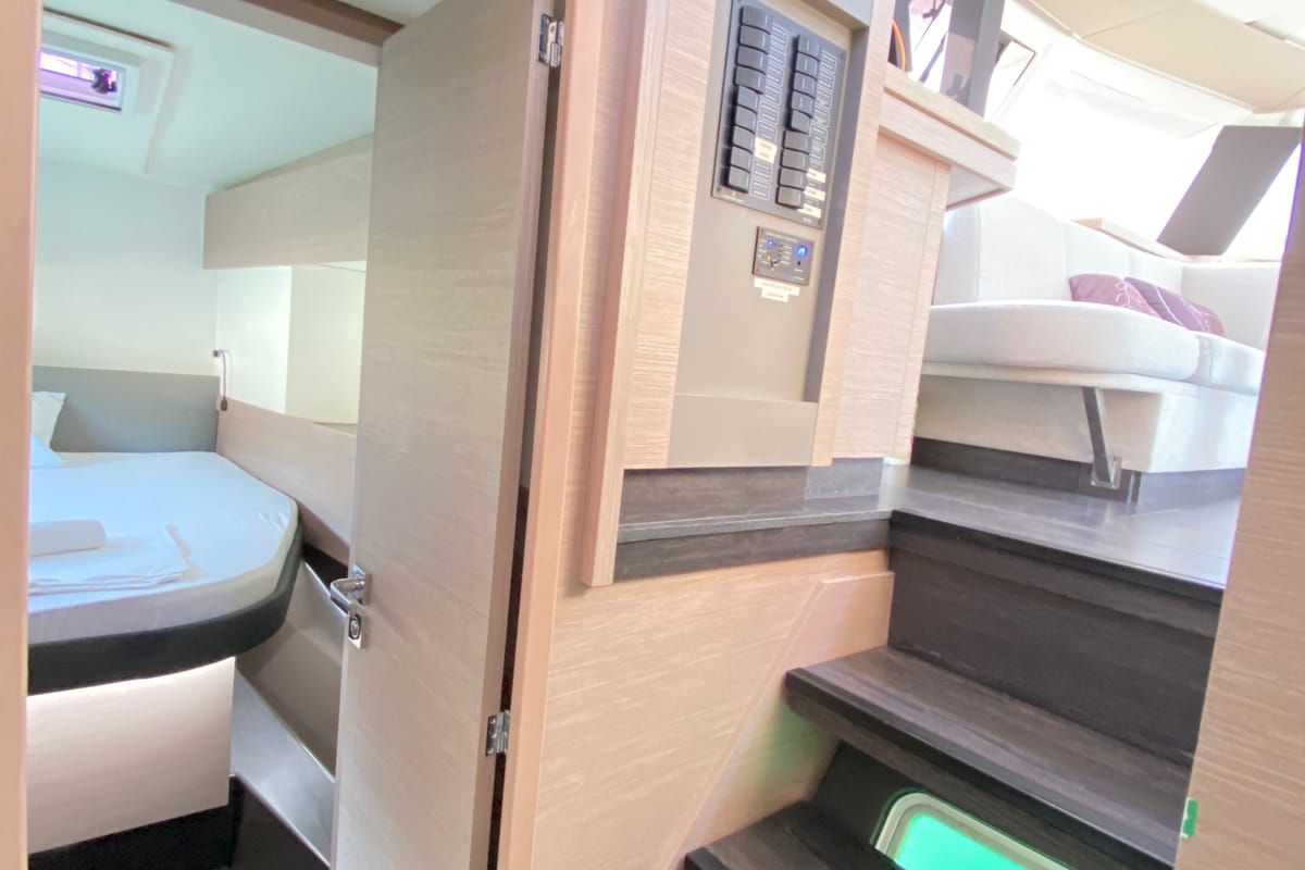 Osaya, a Fountaine Pajot Astréa 42 catamaran at Fethiye, Turkey