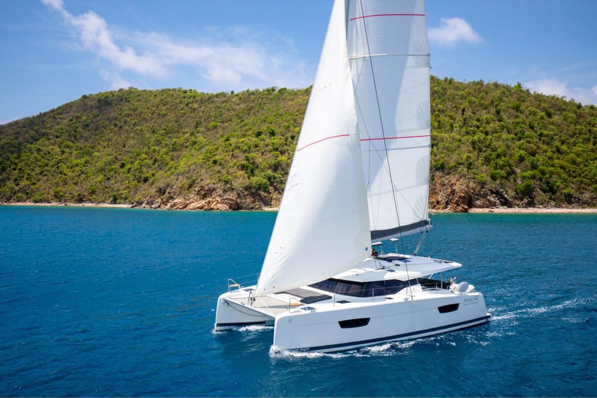 Osaya, a Fountaine Pajot Astréa 42 catamaran at Fethiye, Turkey