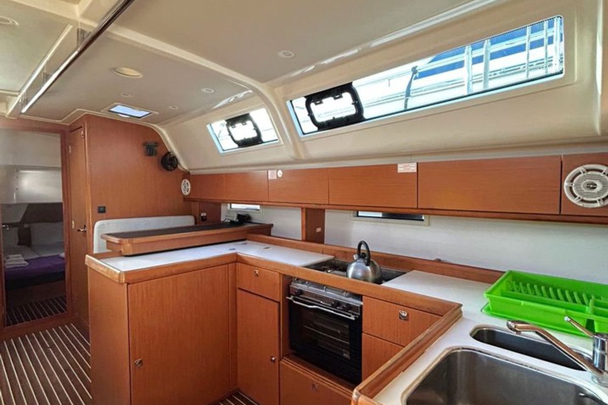 Galley of Lina, a Bavaria Cruiser 51 sailboat at Athens, Greece