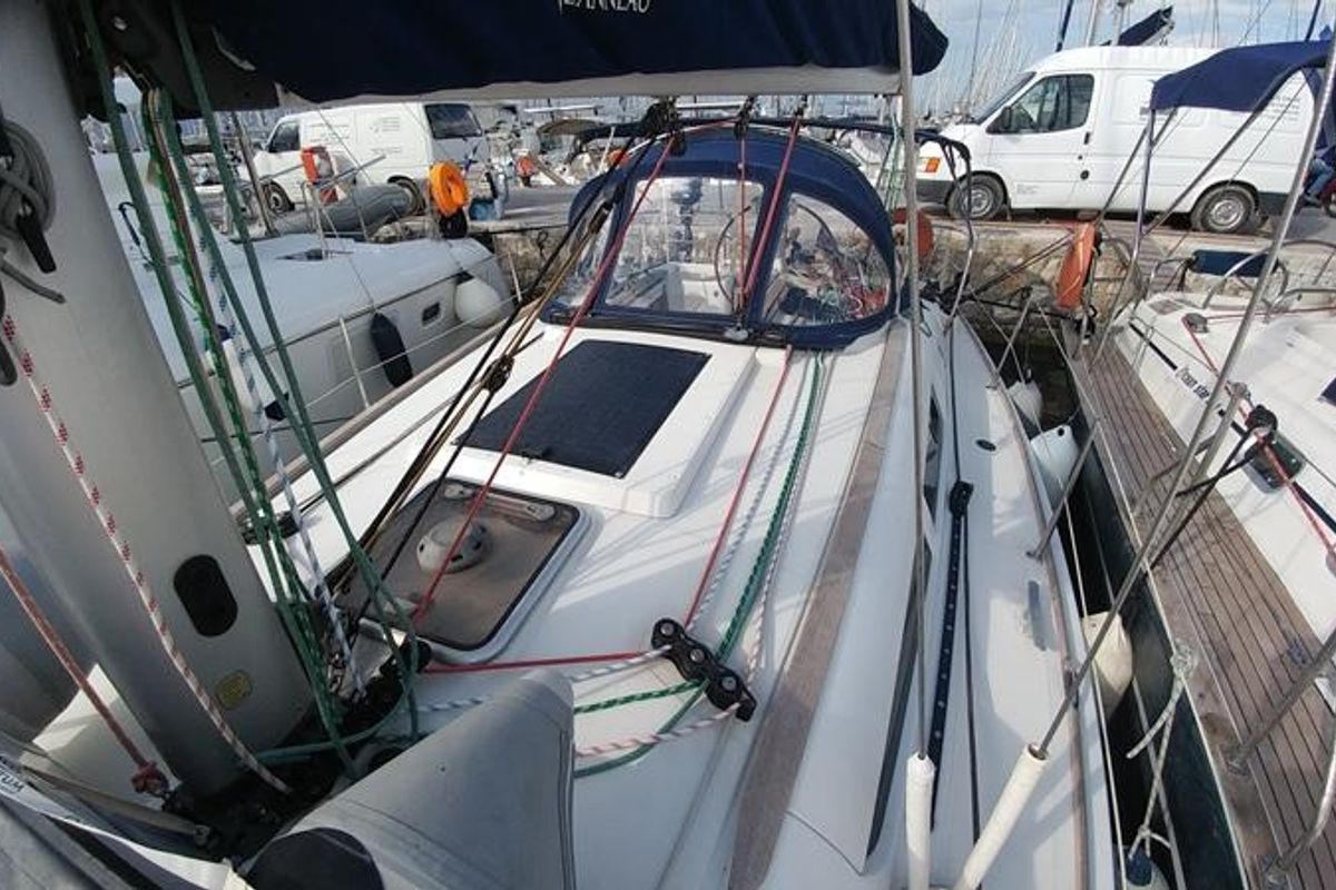 Galley of Katrina, a Jeanneau Sun Odyssey 36i sailboat at Municipal Unit of Elefsina, Greece