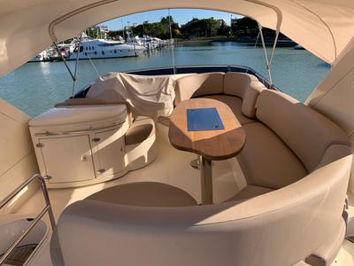 Deck of Lena, a Azimut 50 Flybridge yacht at Lignano Sabbiadoro / Lignan, Italy