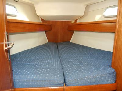 Cabin on Baltic Sun, a Jeanneau Sun Odyssey 43 sailboat at Flensburg, Germany