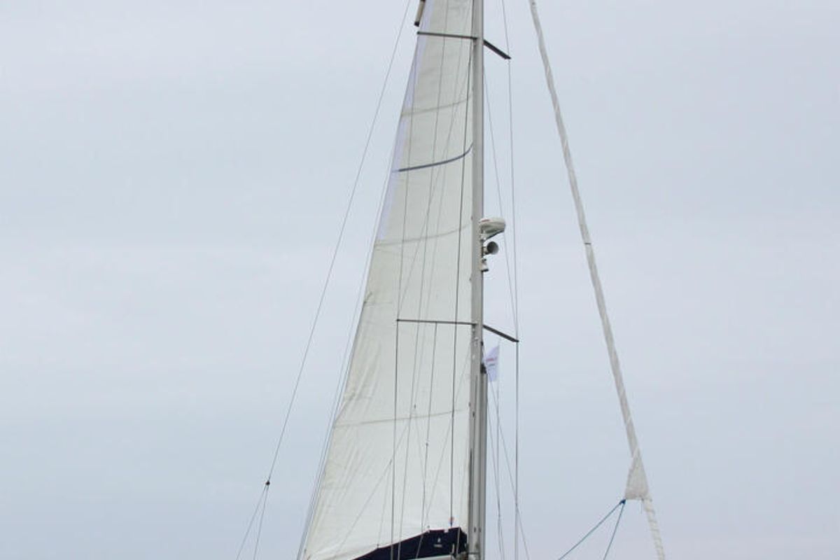 Exterior view of Baltic Sun, a Jeanneau Sun Odyssey 43 sailboat at Flensburg, Germany