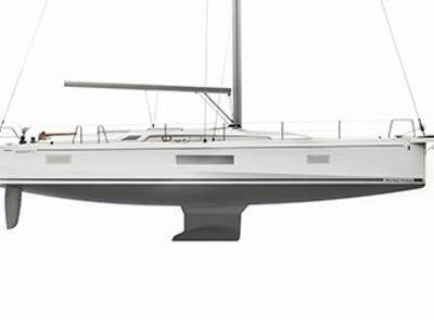 Exterior view of Elise, a Beneteau Oceanis 51.1 sailboat at Parikia, Greece