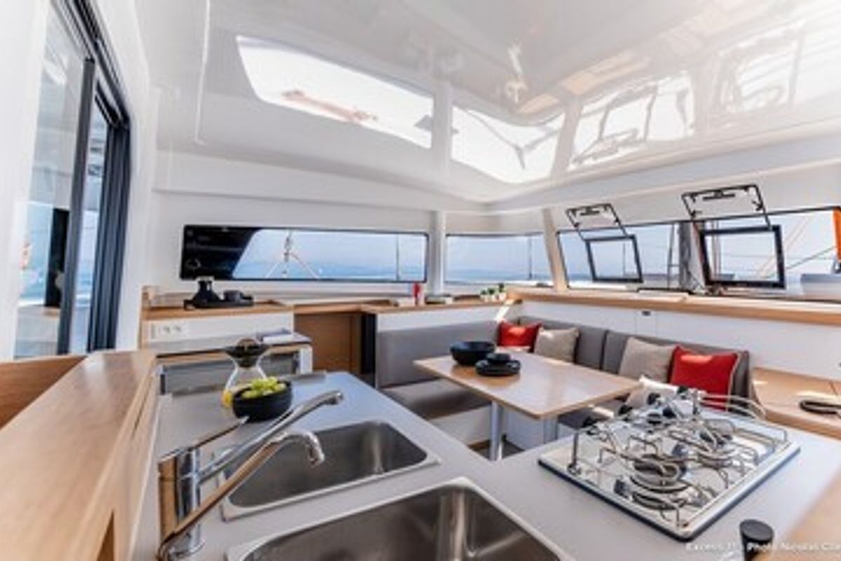 Salon of Excess 11, a Excess 11 catamaran at Pa Khlok, Thailand
