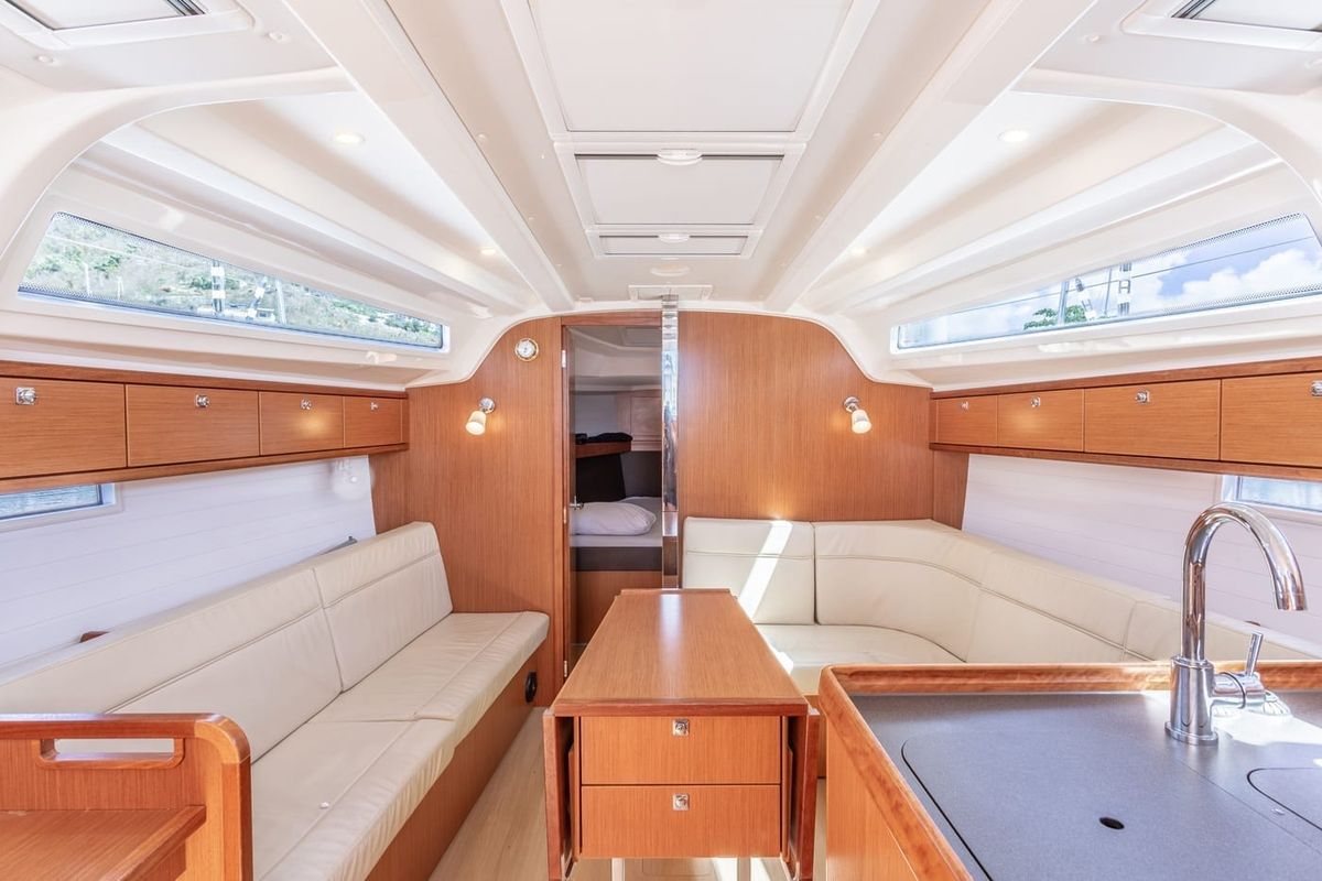 Salon of New Beginnings, a Bavaria 37 sailboat at Road Town, British Virgin Islands