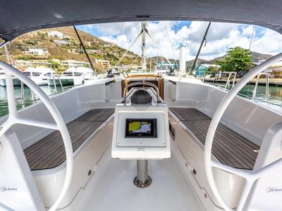 Cockpit of New Beginnings, a Bavaria 37 sailboat at Road Town, British Virgin Islands