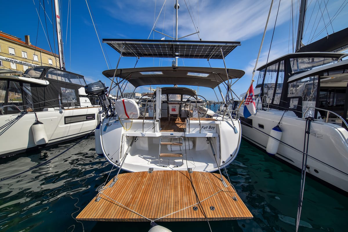 Fat Boy, a Bavaria Cruiser 56 sailboat at Zadar, Croatia