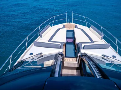 Deck of FGstar, a Galeon 640 Fly yacht at Seget Donji, Croatia