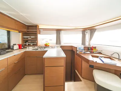 Galley of Nefeli, a Lagoon 46 catamaran at Volos Municipality, Greece