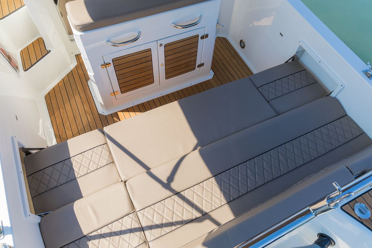No Name, a Pacific Craft 750 Sun Cruiser motorboat at Grad Pula, Croatia