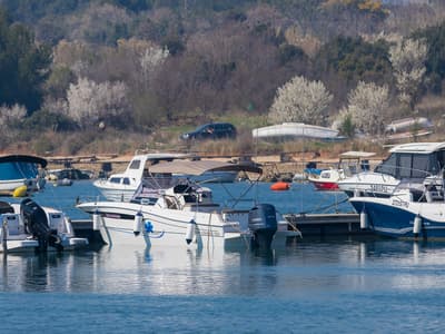No Name, a Pacific Craft 750 Sun Cruiser motorboat at Grad Pula, Croatia