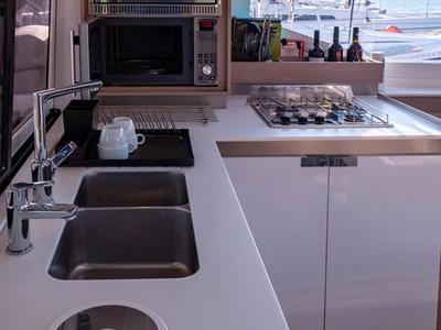 Galley of Lfk-Isla 40, a Fountaine Pajot Isla 40 catamaran at Municipal Unit of Lefkada, Greece
