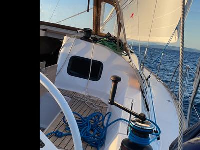Deck of Seraphim, a Elan Impression 45.1 sailboat at Pirovac, Croatia