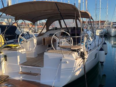 Cockpit of Seraphim, a Elan Impression 45.1 sailboat at Pirovac, Croatia