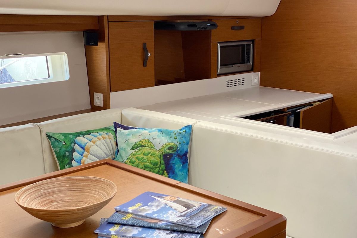 Galley of KATRINA, a Jeanneau 51 sailboat at Grad Šibenik, Croatia