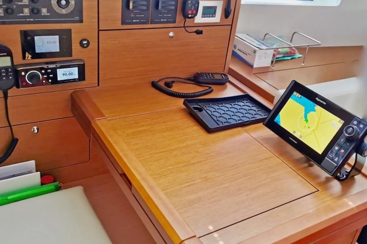 Cockpit of KATRINA, a Jeanneau 51 sailboat at Grad Šibenik, Croatia