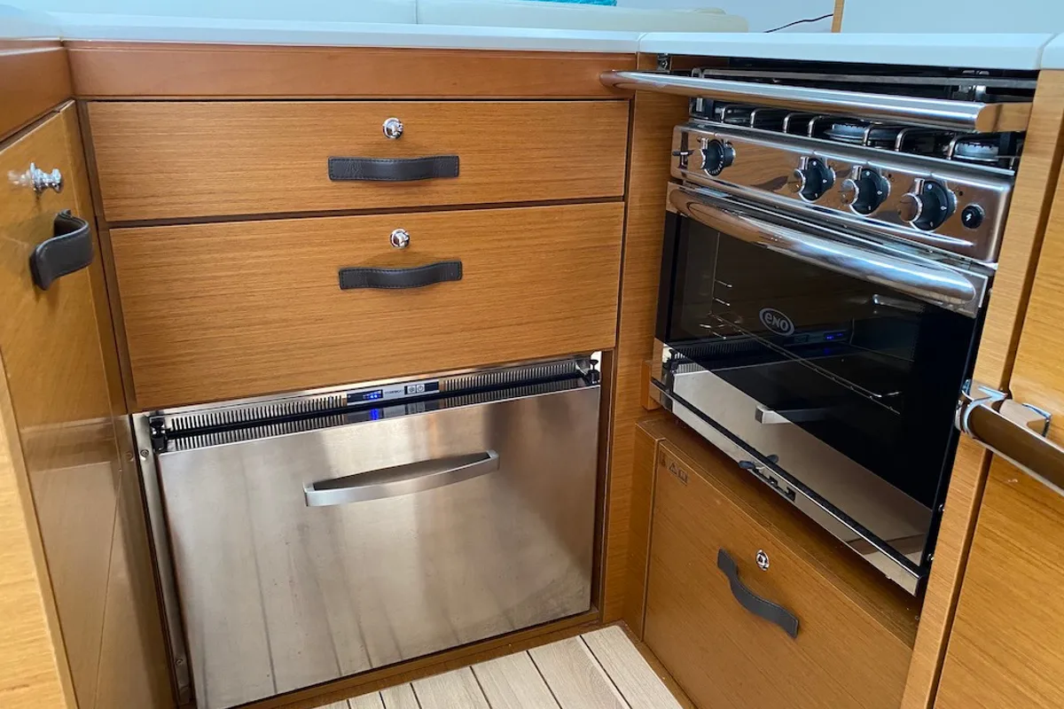 Galley of KATRINA, a Jeanneau 51 sailboat at Grad Šibenik, Croatia