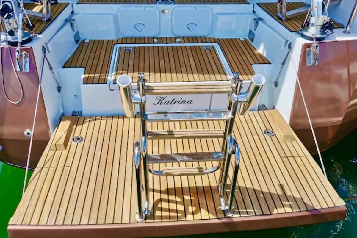 Deck of KATRINA, a Jeanneau 51 sailboat at Grad Šibenik, Croatia