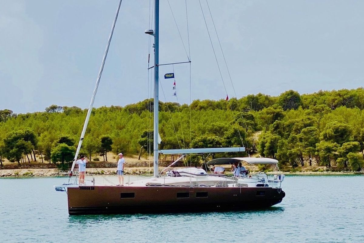 Exterior view of KATRINA, a Jeanneau 51 sailboat at Grad Šibenik, Croatia