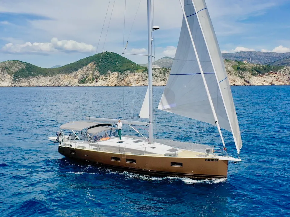 Exterior view of KATRINA, a Jeanneau 51 sailboat at Grad Šibenik, Croatia