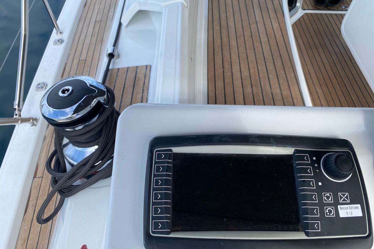 Cockpit of KATRINA, a Jeanneau 51 sailboat at Grad Šibenik, Croatia