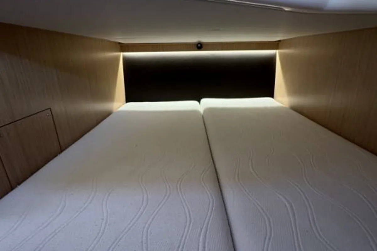 Cabin on Lui, a Bavaria S30 motorboat at Grad Biograd na Moru, Croatia