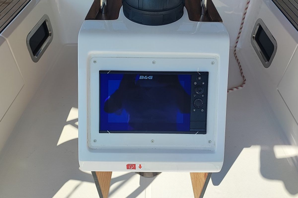 Cockpit of Seawalker, a Bavaria Cruiser 51 sailboat at Fethiye, Turkey