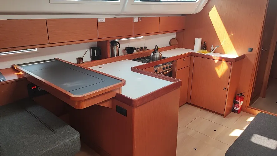 Galley of Seawalker, a Bavaria Cruiser 51 sailboat at Fethiye, Turkey