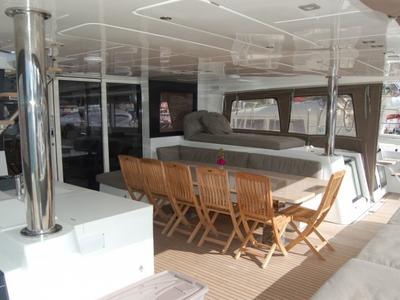 Deck of Cabin M06, a Lagoon 620 catamaran at Eden Island Marina, Seychelles
