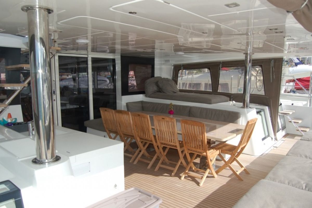Deck of Cabin M06, a Lagoon 620 catamaran at Eden Island Marina, Seychelles