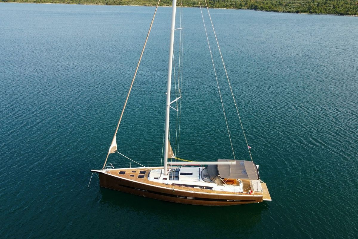 Alpina, a Dufour 56 Exclusive sailboat at Pirovac, Croatia