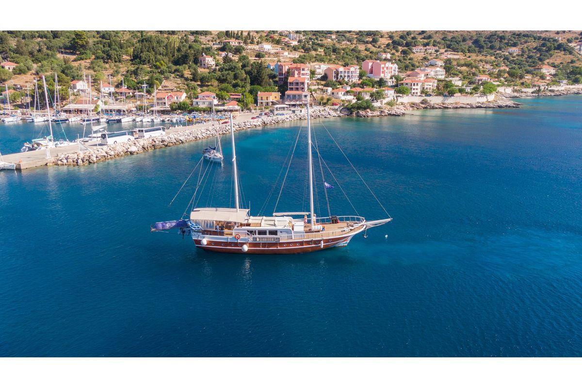 Exterior view of Aphrodite, a Gulet Gulet gulet at Corfu, Greece