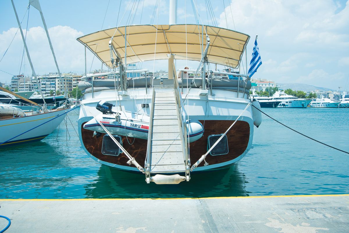 Exterior view of Aphrodite, a Gulet Gulet gulet at Corfu, Greece