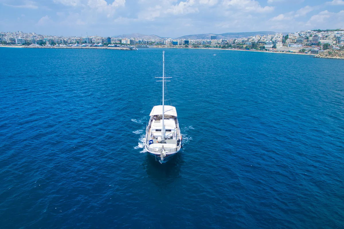 Exterior view of Aphrodite, a Gulet Gulet gulet at Corfu, Greece