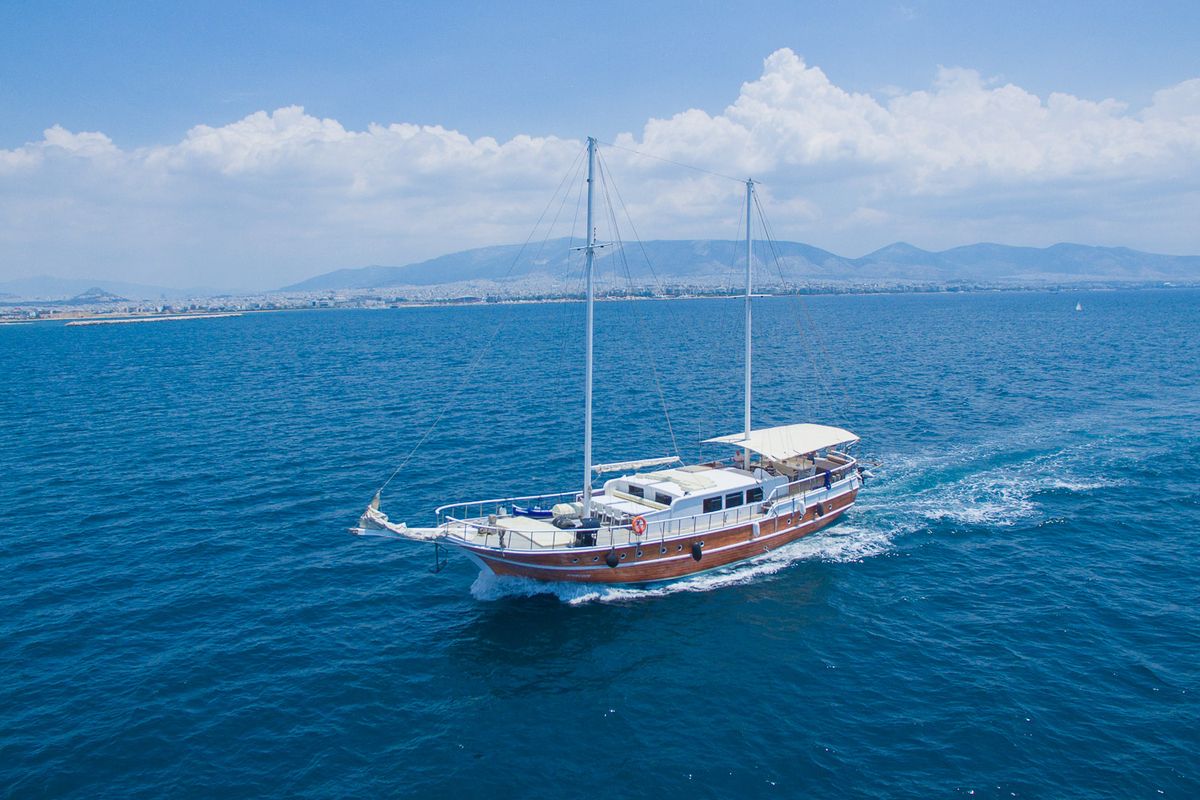 Exterior view of Aphrodite, a Gulet Gulet gulet at Corfu, Greece