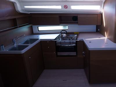 Galley of Joy, a Beneteau Oceanis 40.1 sailboat at Municipal Unit of Lefkada, Greece