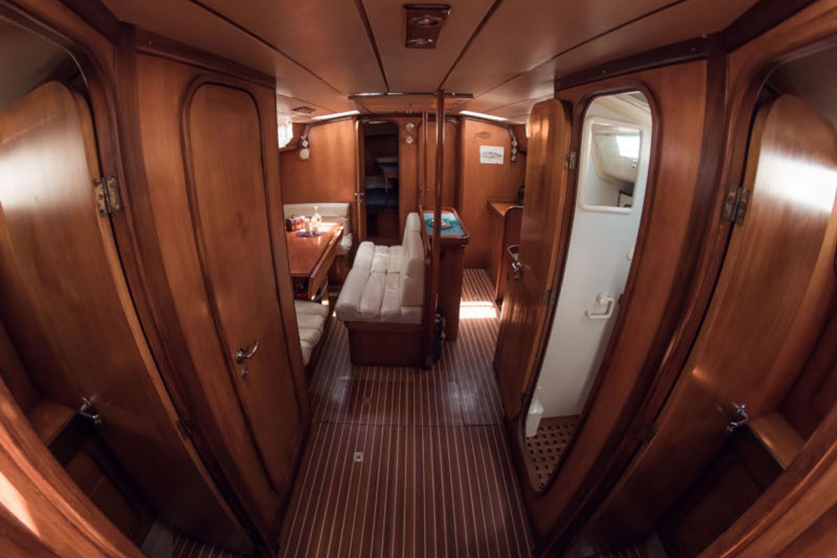 Salon of Adonis, a Beneteau 50 sailboat at Volos Municipality, Greece