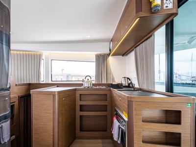 Galley of Nala, a Lagoon 42 catamaran at Municipal Unit of Lefkada, Greece